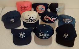 10 Vintage 1990s Snapback Buckle Hat Cap Lot MLB Baseball NY Yankees Never Worn #1 Apparel Eds West