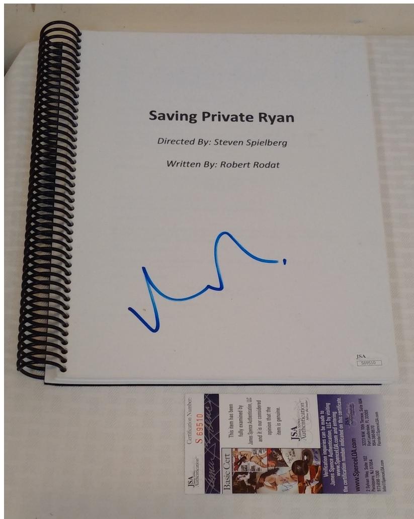 Matt Damon Autographed Signed Saving Private Ryan Movie Script JSA COA Hollywood Actor