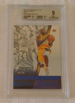 2014-15 Prestige Plus NBA Basketball Blue Bonus Shots Kobe Bryant Lakers HOF 43/99 BGS GRADED 9 MINT