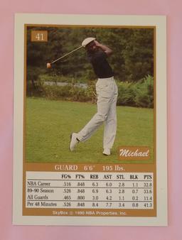 1990-91 Skybox NBA Basketball Card #41 Michael Jordan Dunk Golfing