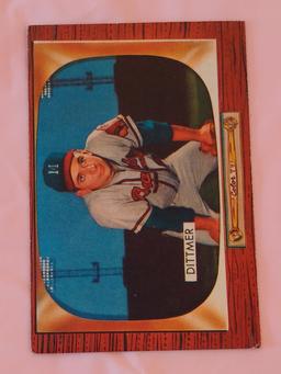 Vintage 1955 Bowman MLB Baseball Card #212 Jack Dittmer Braves