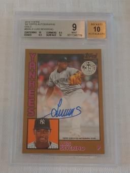 2019 Topps '84 Autographs Insert Card Yankees Luis Severino Gold 26/50 BGS GRADED 9 Auto 10 MINT MLB