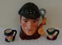 Vintage Royal Daulton Toby Mug 4'' Sleuth Mini Mr Pickwick Oliver Twist England Porcelain