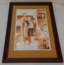 Vintage Artist Signed Original Print Amish America 1985 Constantine Kermes 19x28 Framed 54/200
