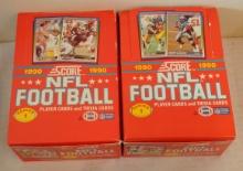 2 Score 1990 NFL Football Wax Box Lot 72 Total Unopened Packs Stars Rookies HOFers