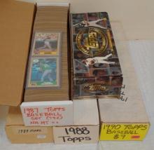 5 Different Topps MLB Baseball Complete Card Set Lot 1987 1988 1989 1990 1996 Stars Rookies HOFers
