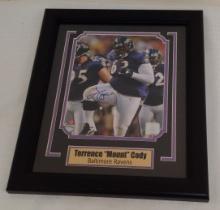 Terrence Mount Cody NFL Football Ravens Autographed Signed 8x10 Photo Framed Matted GreatMoments COA