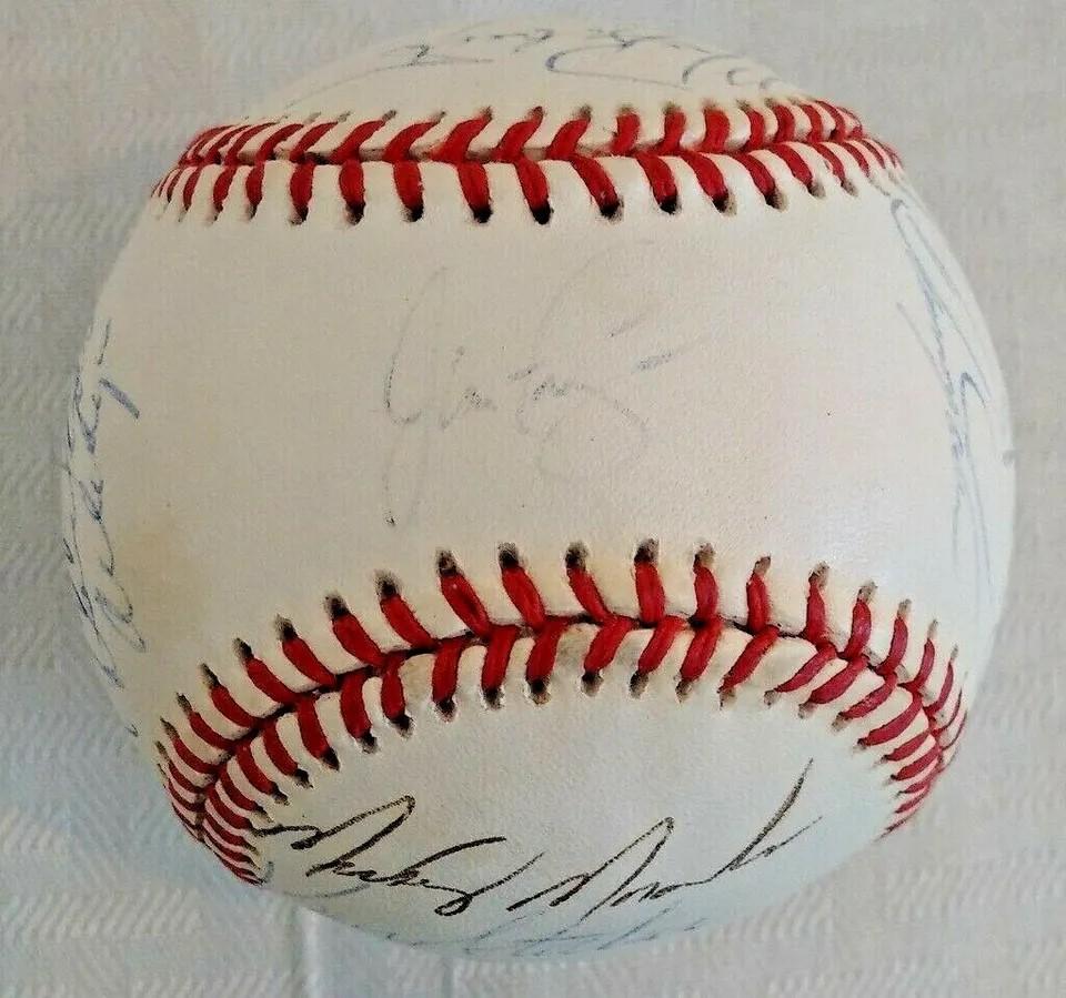 1994 Phillies Team Sign-ed Auto ROMLB Baseball 23 Signatures Fregosi Podres Morandini Strike Season