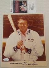 1980s Brooks Robinson Autographed Signed 8x10 Promo Photo Busch Beer JSA Orioles HOF MLB Baseball