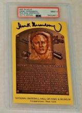 Vintage Issue Autographed Signed PSA Slabbed GRADED 9 Mint Hank Greenberg HOF Postcard Tigers