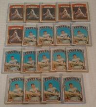 19 Vintage 1972 Topps MLB Card Bulk Dealer Lot #51 Harmon Killebrew #52 Twins IA Base Baseball HOF