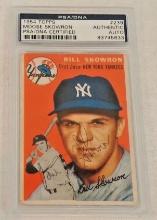 Key Vintage 1954 Topps Baseball Rookie Signed Card RC #239 Bill Moose Skowron PSA Slabbed Yankees
