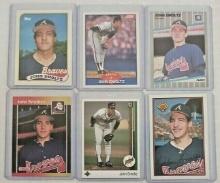 6 Different 1989 Vintage JOHN SMOLTZ Rookie Card Lot RC Topps Upper Deck Score Fleer Donruss Bowman