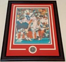 Johnny Unitas Autographed Signed 11x14 Photo JSA COA Framed Matted Baltimore Colts NFL Football HOF
