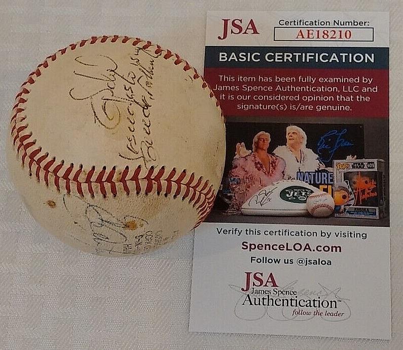 Vintage Elrod Hendricks & Tony Batista Autographed Dual Signed Wilson Baseball JSA Orioles MLB Ball