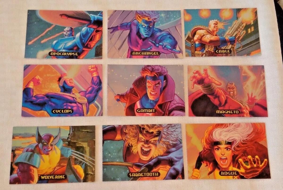 Vintage 1994 Marvel Masterpieces XMen Complete Insert Set POWERBLAST Wolverine Foil Card Non Sport