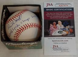Dick Hall Autographed Signed ROMLB Baseball JSA COA Orioles WS Champs Inscription MLB