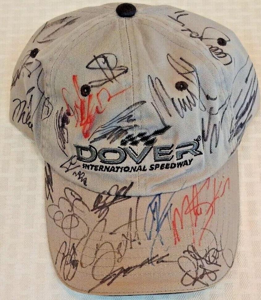 Rare 2000s Dover NASCAR Race Multi Sign-ed 30x Auto Hat Cap 1/1 Dale Jr Petty Scott Speed