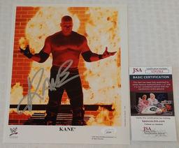 Kane Autographed Signed 8x10 Photo WWE JSA WWF Wrestling Smoky SMW Yankem Mayor Glen Jacobs