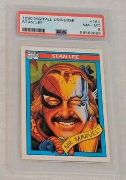 Vintage 1990 Impel Mr Marvel Comics Universe #161 Stan Lee X-Men Rookie Card RC PSA 8 NRMT MINT