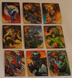 Vintage 1995 Marvel Fleer Ultra Golden Web Complete 9 Card Set Limited Edition 9 Cards Insert