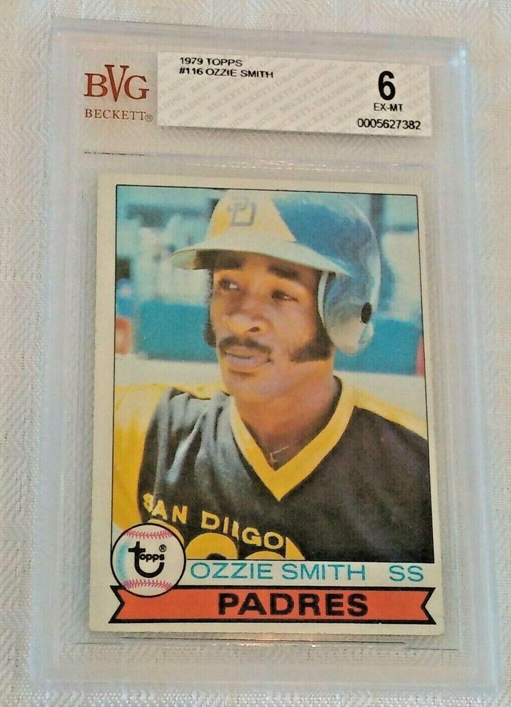 Key Vintage 1979 Topps Baseball Card #116 Ozzie Smith HOF Rookie RC BVG 6 Graded MLB Beckett EX-MT