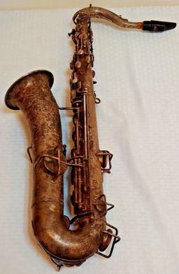 Vintage Sax Saxophone Buescher Musical Instrument Prop Selmer True Tone Low Pitch 1918 Antique