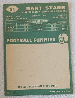 Vintage 1960 Topps NFL Football Card #51 Bart Starr Green Bay Packers HOF Solid Condition