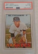 1/1 Vintage 1967 Topps MLB Baseball Factory Error Card Mel Stottlemyre Yankees PSA GRADED Slabbed