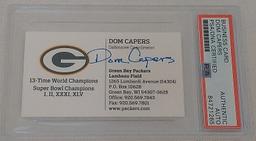 Dom Capers Autographed Signed PSA Slabbed Business Card NFL Football Packers Defensive Coordinator