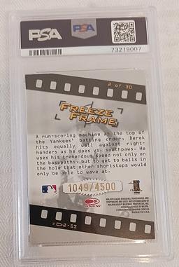 1998 Studio Freeze Frame Insert Card Derek Jeter 1049/4500 Yankees PSA 8 MLB Baseball HOF Slabbed