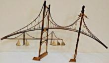 Vintage Mid Century Decor Metal Wall Hanging Art Sculpture Bridge Signed Jere 54''