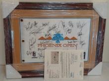 1/1 Autographed 22x Signed Phoenix Open Golf Flag Framed Matted JSA Mickelson Daly Couples PGA