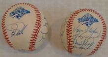 2 Team 34 Total Signatures 1993 World Series Logo Baseball Phillies MLB Sign-ed Auto Stars Fregosi