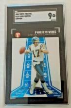 2004 Topps Pristine #129 Philip Rivers Rookie RC SGC GRADED 9 MINT Pop 1/1 NFL Chrome Football Slab
