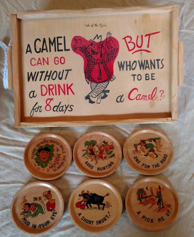 Camel Tray and Coasters (Wooden)