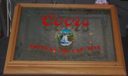 Coor Lighted Beer Mirror Super Nice! Works! 26x20 inches