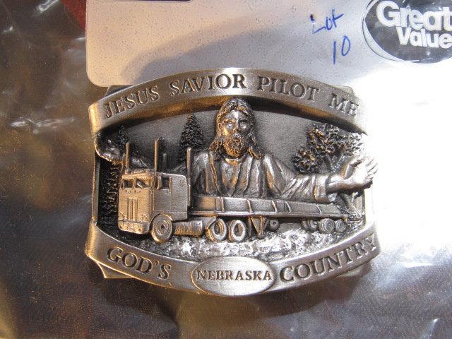 Jesus Savior Pilot Me God's Country, Nebraska Trucking Belt Buckles Limited Ed. 455 of 2500