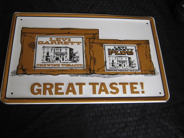 Levi Garrett Plug Tabacco Tin Sign