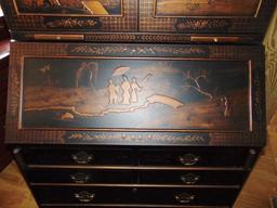 Modern Solid Wood Chinoiserie Secretary Desk