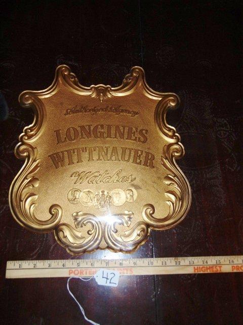 Rare & Vtg Longines Wittnauer Watches Authorized Agency Sign