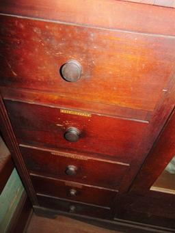 Antique Red Wood Wardrobe