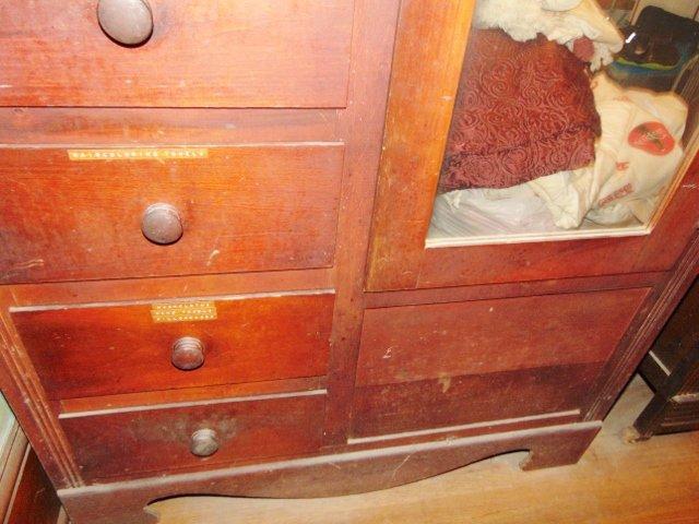 Antique Red Wood Wardrobe