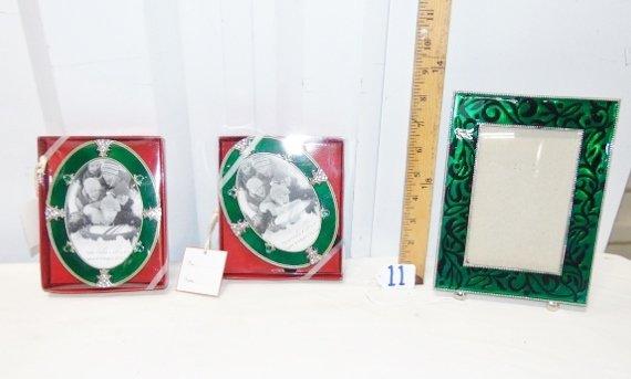 Lot Of 3 Christmas Themed Picture Frames