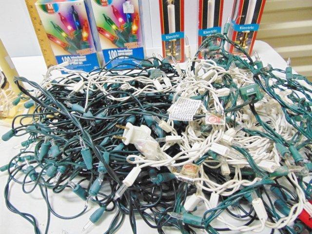 Large Lot Of String Lights & Electric Candles