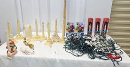 Large Lot Of String Lights & Electric Candles