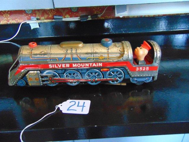Vtg 1960s Battery Powered " Silver Mountain 3525 Train Engine By Modern Toys, Japan