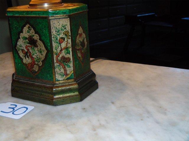 Vtg Wildwood, Frederick Cooper Style Chinoiserie Tin Tea Canister Table Lamp