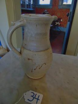 Vtg & Beautifully Hand Spun Pottery Pitcher