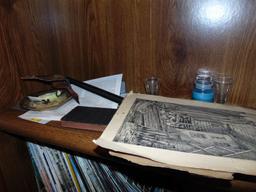 Nice Bookcase & Cabinet W/ All Contents ( Local Pick Up Only )